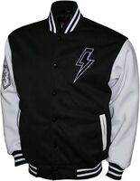 AC/DC Cp Varsity Jacket Lg Slv XL Wt/Bk M2451Ada4 - Ac/Dc Cp Varsity Jacket Lg Slv Xl Wt/Bk M2451ada4