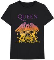 Queen - Queen Crest Gradient Black Unisex Short Sleeve T-shirt Large