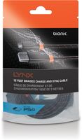 Bionik Bnk-9001 Ps4 Lynx Charge Cable 10 Ft Blk/rd - BIONIK BNK-9001 LYNX FOR PLAYSTATION 4 Premium Braided 10 FootController Cable Black Red