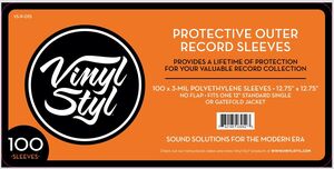 Vinyl Styl® VS-P-015 12 Inch Vinyl Record Outer Sleeve Polyethylene - 100 Count (Clear)