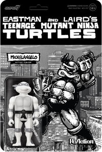 Super7 - Teenage Mutant Ninja Turtles - Reaction Wv9 - Michelangelo (Comic Greyscale)