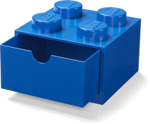 LEGO Stackable Storage: Desk Drawer with 4 Knobs, Blue 