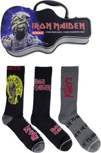 Perri's - Iron Maiden - Crew Socks (3 Pack Collector Guitar Shape Tin)