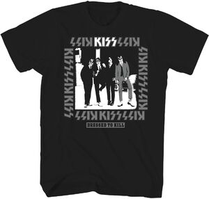 Kiss - Dressed to Kill Photo Image T-Shirt - Large Black 3810119A3 