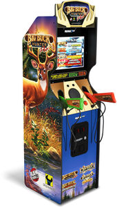 Arcade1Up Big Buck Hunter Pro Deluxe Arcade Machine, 5-Foot Stand-Up Cabinet, 4 Games, 17-Inch Screen, 2 Light Gun Rifle Included 