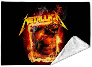 Rocksax - Metallica - Jump in the Fire - Sherpa Fleece Blanket (60 in x 80 in)