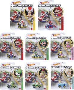 Mattel - Hot Wheels 1:64 Mario Kart 8-Piece C Assortment (Nintendo)