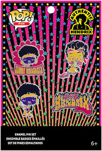 FUNKO POP! 4PK PIN SET: JIMI HENDRIX - FLAMING GUITAR