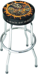 Rocksax - Lamb Of God - Omens Logo - Bar Stool With Swivel Seat (Black/ Chrome) 