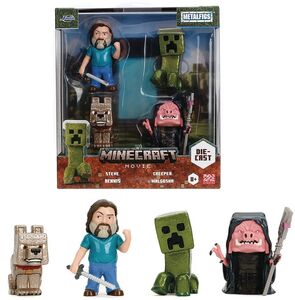 20 Statuette Metalliche Jada Nano Metalfigs Minecraft: Personaggi Misti Da Collezione, Alte 4 Cm