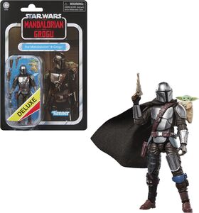 Hasbro Collectibles - Star Wars: The Mandalorian & Grogu - Vintage Collection - The Mandalorian & Grogu Deluxe Action Figure 