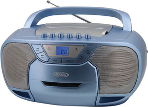 Jensen CD590BL Bluetooth Boombox CD Cassette Recorder AM/ FM (Blue)
