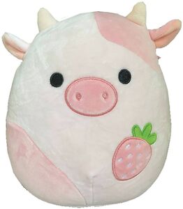 SQUISHMALLOW PINK STRAWBERRY COW 8IN PLUSH