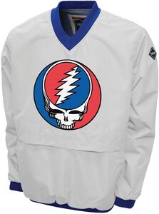 Grateful Dead - Steal Your Face - Water Resistant Pullover Windshell - Large White M2121GFDA3