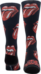 Perri's - Rolling Stones - All Over Distressed Tongues Dye Sublimation - Crew Socks