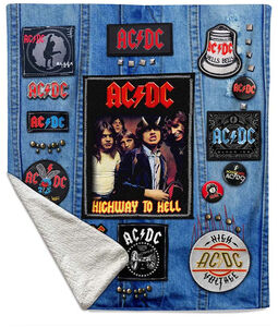 Rocksax - AC/ DC - Battle Vest - Sherpa Fleece Throw (50 in x 60 in)