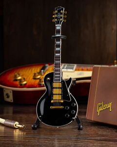 Axe Heaven Gibson Les Paul Custom Ebony 1:4 Scale Mini Electric Guitar GG-123AH
