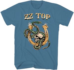ZZ Top - Snake Skull T-Shirt - XL Blue 24ZZT005A4 