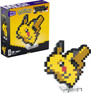Mega Bloks - Pokemon Pikachu, Pixel Art, 400 Piece Building Toy Set 