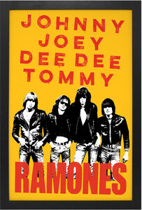 Ramones - Johnny, Joey, Dee Dee, Tommy - 11x17 Framed Print WithGel-Coat