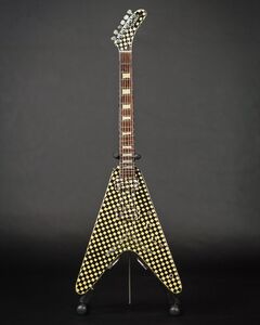 Axe Heaven Rick Nielsen Checkered  V Mini Guitar Replica Collectible RN-502 
