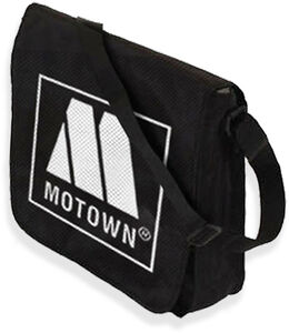 Rocksax - Motown - Logo - Flap Top Messenger/ Laptop/ Record Bag (Black/ White)