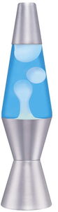 Lava® Lamp 11.5'' - White Wax/Blue Liquid/Silver Base & Cap