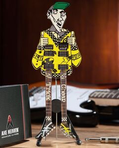 Axe Heaven Rick Nielsen Cheap Trick Hamer Uncle Dick Doubleneck Mini Guitar Replica Collectible RN-503