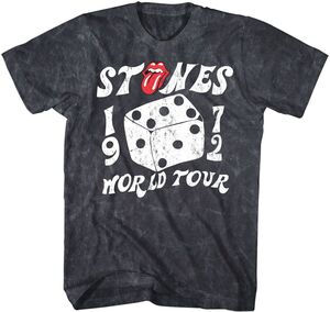 Rolling Stones - 1972 World Tour T-Shirt - Large Black Mineral Wash 31273051A3 