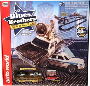 Auto World - The Blues Brothers: 106 Miles to Chicago HO Slot Car Race Set 28' 