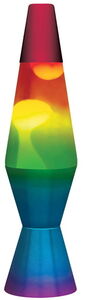 Lava® Lamp 11.5'' Rainbow - White Wax/ Clear Liquid/  Rainbow Base, Globe & Cap 