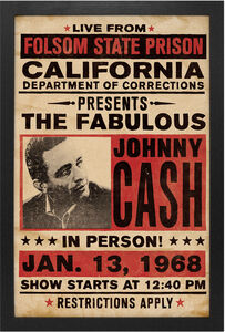 Johnny Cash - Folsom State - In Person! - 11x17 Framed Print WithGel-Coat 