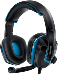PlayStation 4 Accessory:  Wired Headset - DreamGear GRX - 440 with Boom Mic - Black & Blue:  Compatible with PS5 