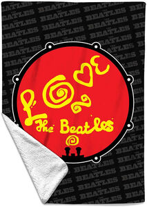 Rocksax - The Beatles - Love - Sherpa Fleece Throw (50 in x 60 in) 