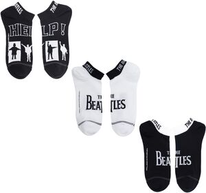 Perri - Beatles - Help White Black - Crew Socks (3 Pack)