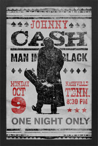 Johnny Cash - One Night Only - 11x17 Framed Print With Gel-Coat 