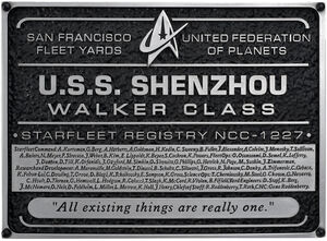 Star Trek: Discovery - Resin Dedication Plaque - U.S.S. Shenzhou