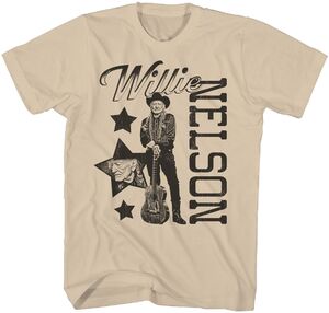 Willie Nelson - Photo Star Collage T-Shirt - XL Tan ZRWN1178A4