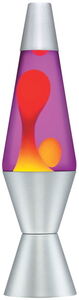 Lava® Lamp 14.5'' Yellow Wax/Purple Liquid/Silver Base & Cap