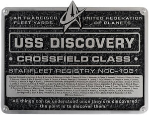 Star Trek: Discovery - Resin Dedication Plaque - U.S.S. Discovery
