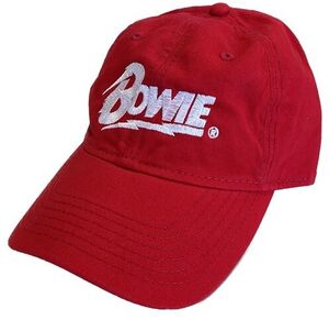 David Bowie - Logo - Unstructured Hat - Red 