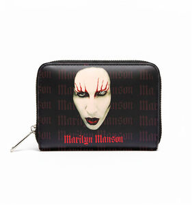 Rocksax - Marilyn Manson - Red Lips - Bi-Fold Zipped Wallet/ Purse (Black) 