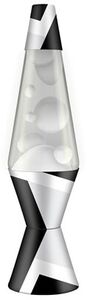 Lava® Lamp 14.5" Polygonal Black & White Tone- White Wax/ Clear Liquid/ B&W Polygonal Base & Cap 