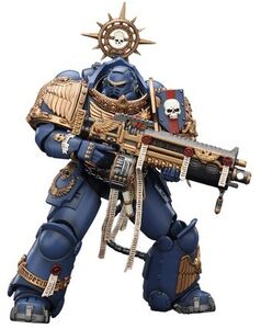 JOYTOY - Warhammer 40K: Space Marine - Ultramarines: Heavy Relic Primus Armor with Heavy Relic Bolt Rifle 1/ 18 Action Figure 