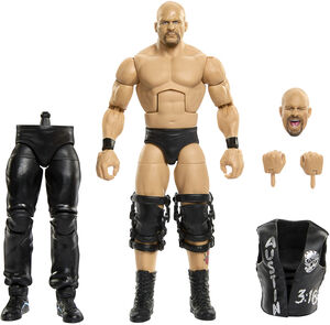 Mattel Collectible - WWE Elite Collection 6" Summerslam Stone Cold Steve Austin Action Figure with Jesse Ventura Build-A-Figure Part , Steve Austin