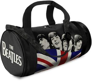 Rocksax - The Beatles - Let It Be Flag Logo - Duffle Bag with Strap (Black) 
