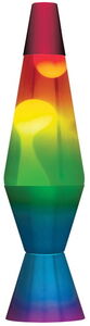 Lava® Lamp 14.5" Rainbow Tri-color - White Wax/ Clear Liquid/ Tri-colored Globe 