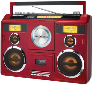 Studebaker SB2140R Sound Station Bluetooth Boombox CD/ AM-FM Radio/ Cassette Recorder (Red) 