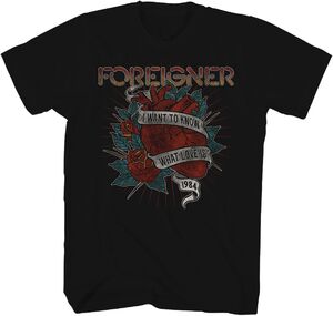 Foreigner - I Want to Know What Love Is 1984 T-Shirt - Large Black TS0001FORA3 