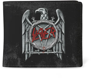 Rocksax - Slayer - Silver Eagle Logo - Wallet with Coin Pocket (Black/ Silver)